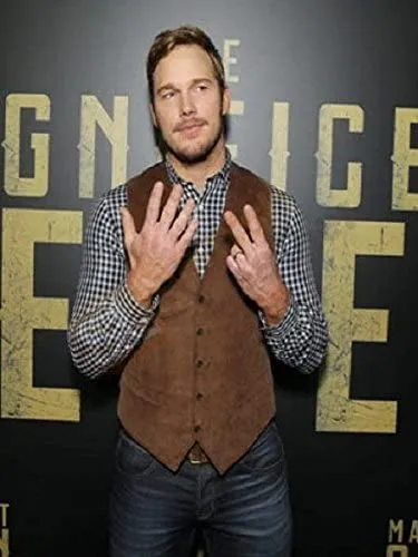 The Magnificient Seven Chris Pratt Vest Brown Suede Leather