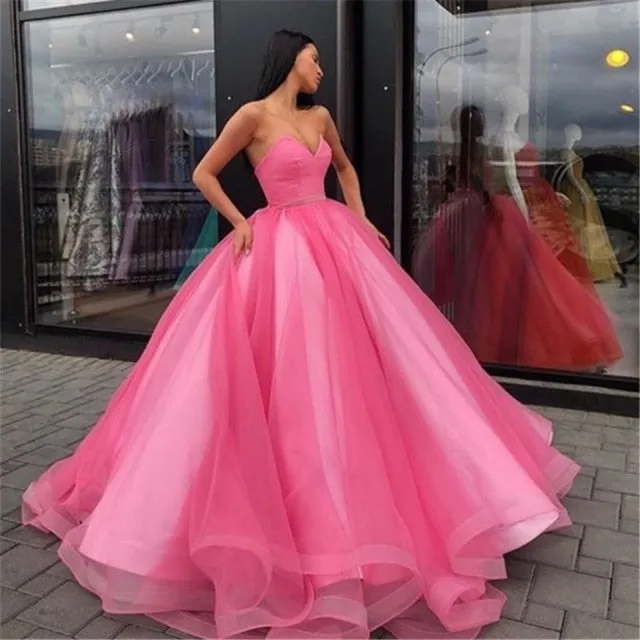 Tulle Sweetheart A-Line Evening Party Ball Gown in Custom Colors