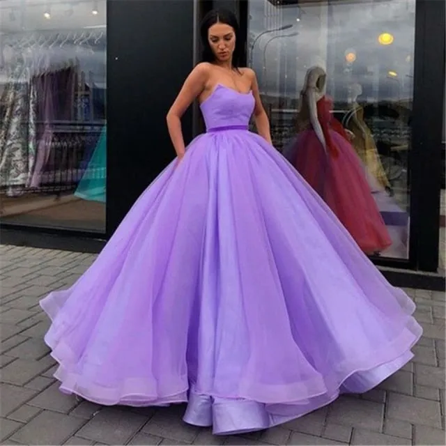 Tulle Sweetheart A-Line Evening Party Ball Gown in Custom Colors