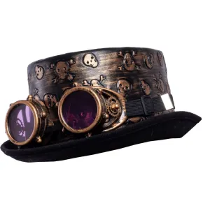 Victorian Steampunk Top Hat w/Classic Goggles Vintage Accessories Set for Adult Cosplay