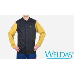 Weldas 33-8060M COOL Flame Retardant 30" Jacket Cotton w Leather Sleeve Medium