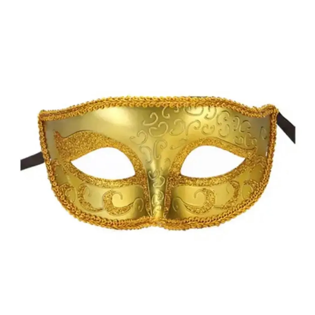 Women Man Sexy Elegant Masquerade Ball Party Mask - Gold ((Style 6))